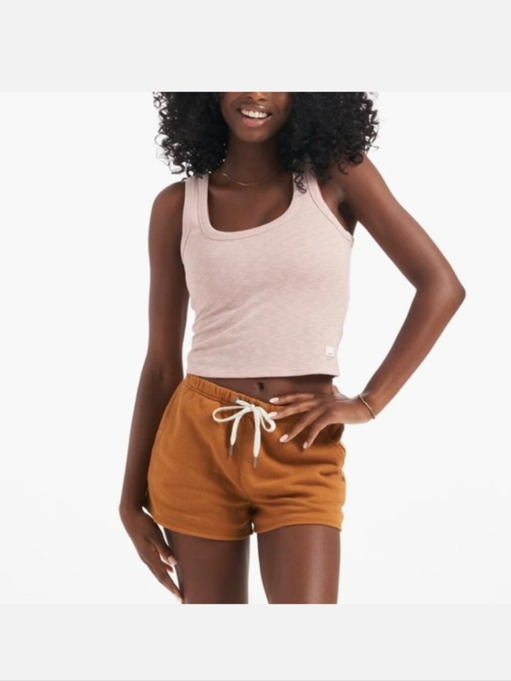 🌁 NWOT: VUORI; SUNRISE CROP TANK TOP, DOGWOO, LARGE.